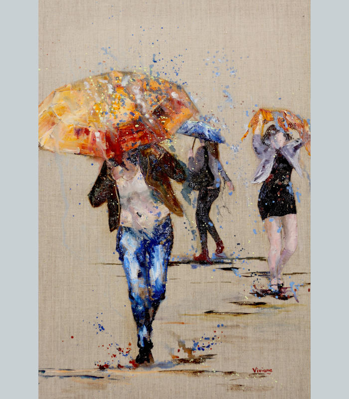 peinture pastel scène de vie